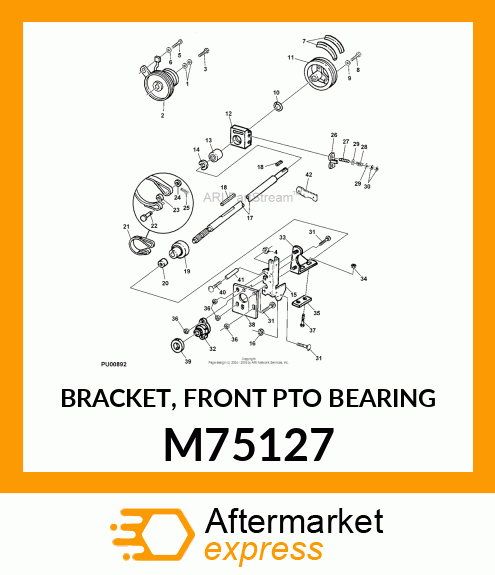 BRACKET, FRONT PTO BEARING M75127