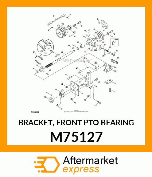 BRACKET, FRONT PTO BEARING M75127