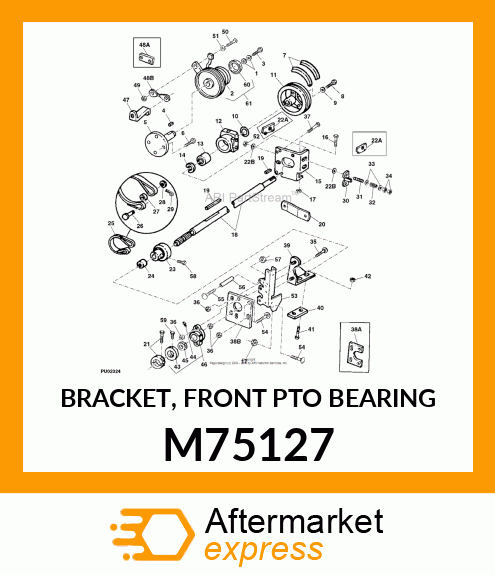 BRACKET, FRONT PTO BEARING M75127