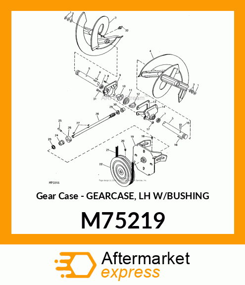 Gear Case - GEARCASE, LH W/BUSHING M75219