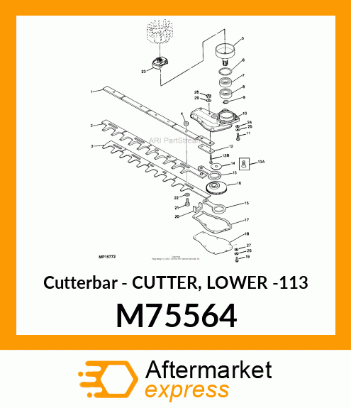 Cutterbar - CUTTER, LOWER -113 M75564