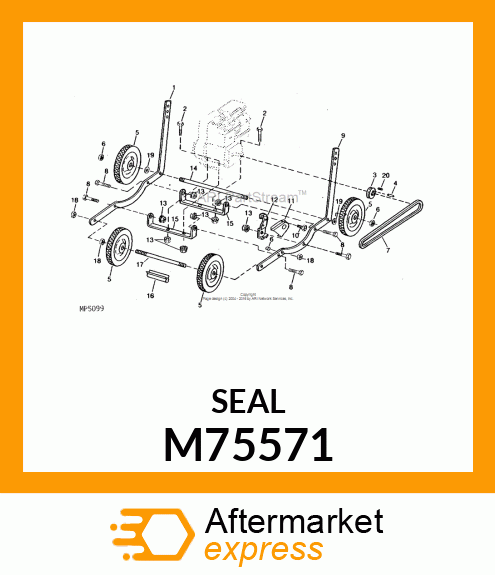 Bearing - BEARING, 8" REAR WHEEL OUTSIDE M75571