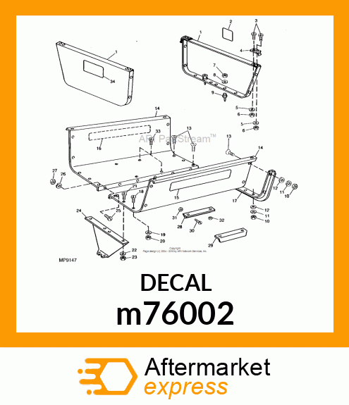 LABEL,#15 CART SIDE m76002