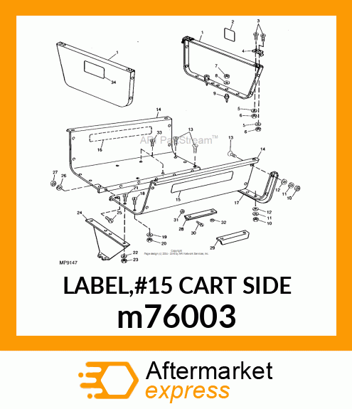 LABEL,#15 CART SIDE m76003