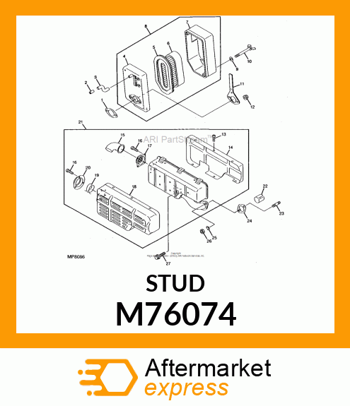 STUD 6 X 16 X P1 M76074