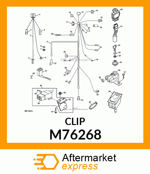 CONNECTOR, MAIN HARNESS RET. CLIP M76268