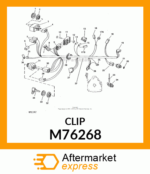 CONNECTOR, MAIN HARNESS RET. CLIP M76268