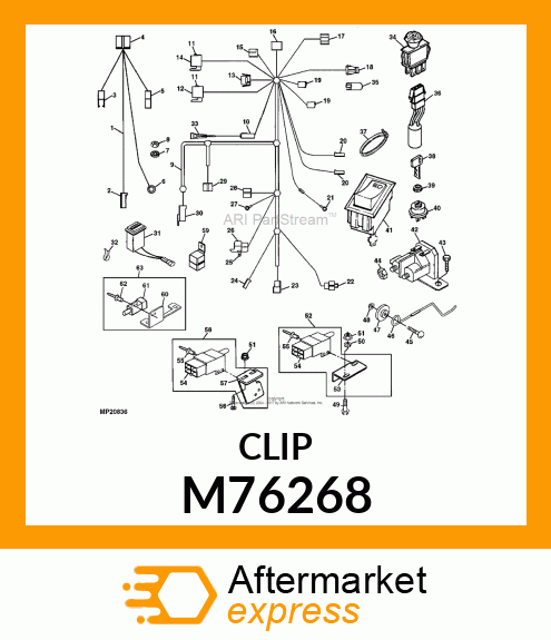 CONNECTOR, MAIN HARNESS RET. CLIP M76268