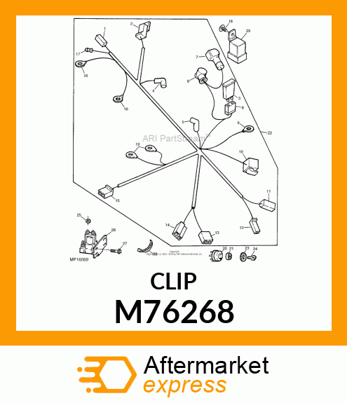 CONNECTOR, MAIN HARNESS RET. CLIP M76268