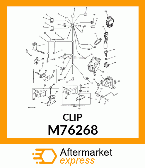 CONNECTOR, MAIN HARNESS RET. CLIP M76268