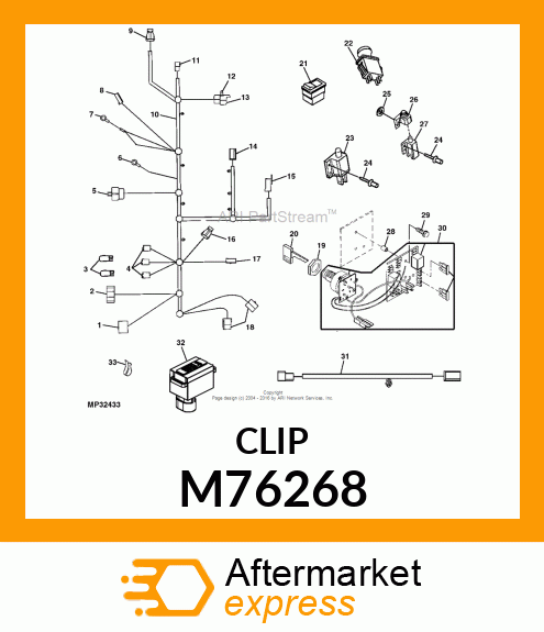 CONNECTOR, MAIN HARNESS RET. CLIP M76268