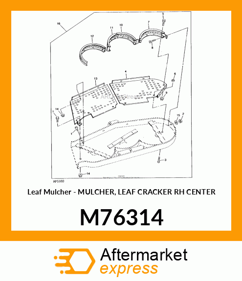 Leaf Mulcher - MULCHER, LEAF CRACKER RH CENTER M76314