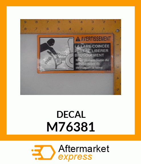 LABEL, WARNING, FRENCH (M175517) M76381