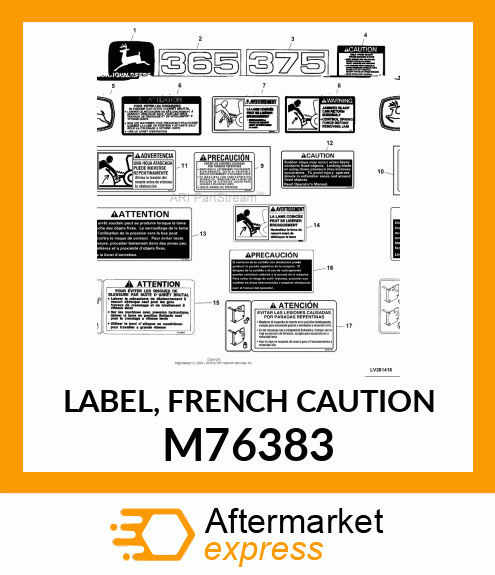 LABEL, FRENCH CAUTION M76383