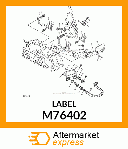 LABEL, CAUTION (AUX HYD) (FR) M76402