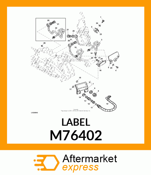 LABEL, CAUTION (AUX HYD) (FR) M76402