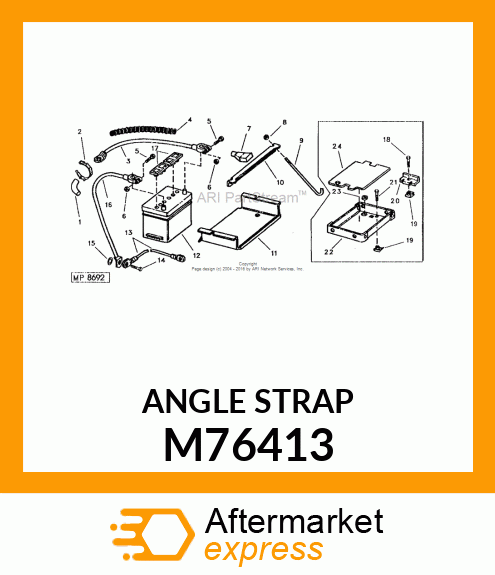 RETAINER, HOLDDOWN, BATTERY M76413