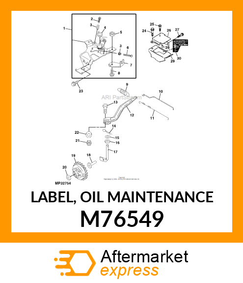 LABEL, OIL MAINTENANCE M76549