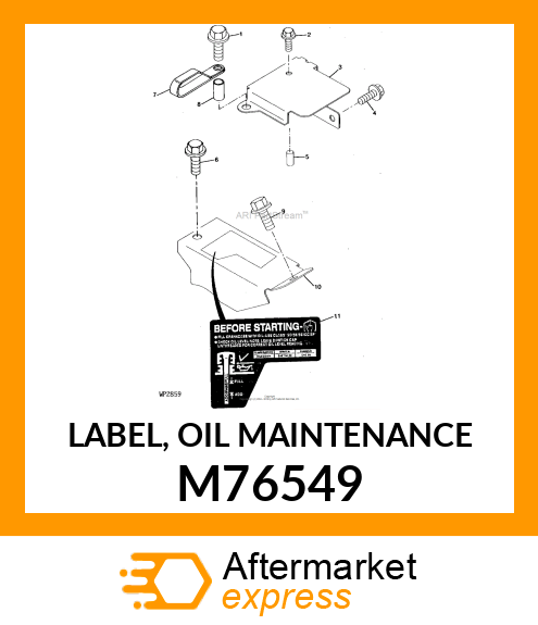 LABEL, OIL MAINTENANCE M76549