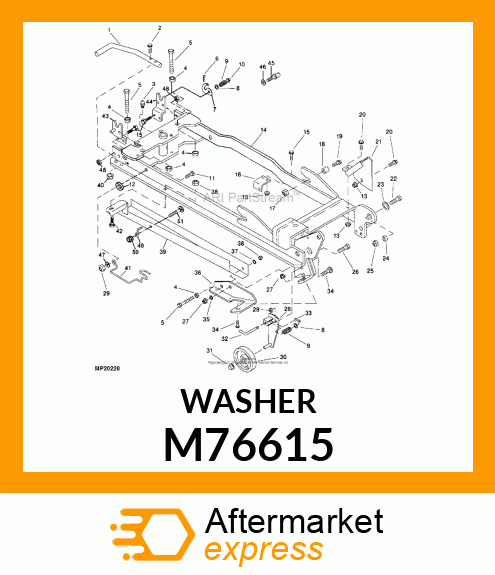 WASHER, SPACER, IDLER ARM PIVOT M76615