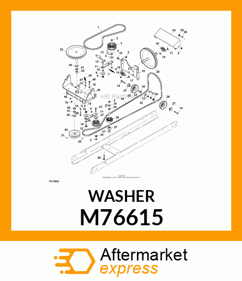 WASHER, SPACER, IDLER ARM PIVOT M76615