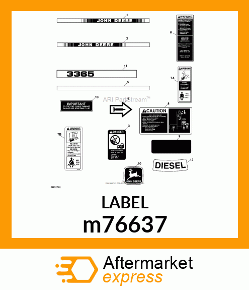 LABEL, WARNING (ENGLISH) m76637