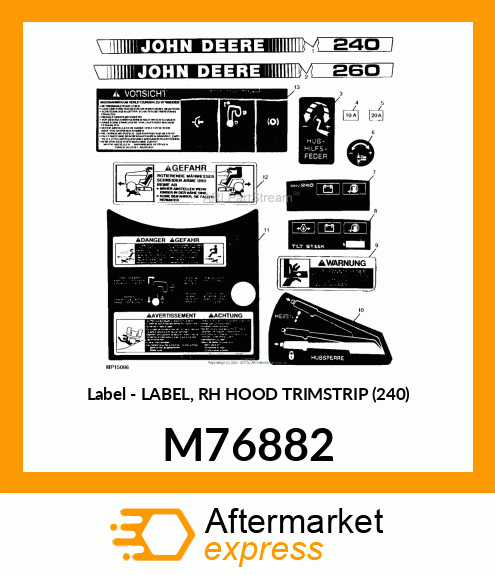 Label - LABEL, RH HOOD TRIMSTRIP (240) M76882