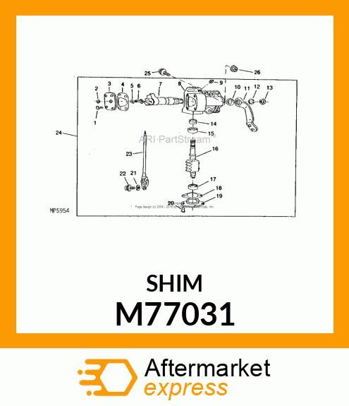 Spare part M77031 + Shim