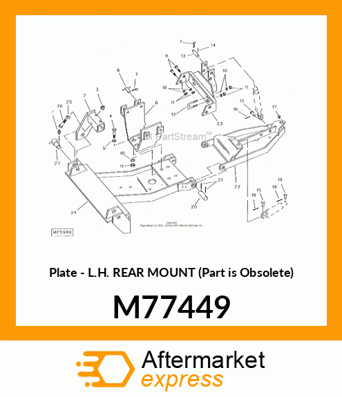 Plate - L.H. REAR MOUNT (Part is Obsolete) M77449