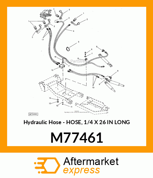 Hydraulic Hose - HOSE, 1/4 X 26 IN LONG M77461