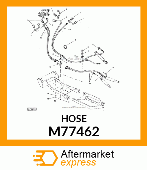 Hydraulic Hose - HOSE, 1/4 IN X 30 IN LONG M77462