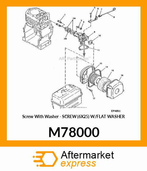 Screw With Washer - SCREW (6X25) W/FLAT WASHER M78000