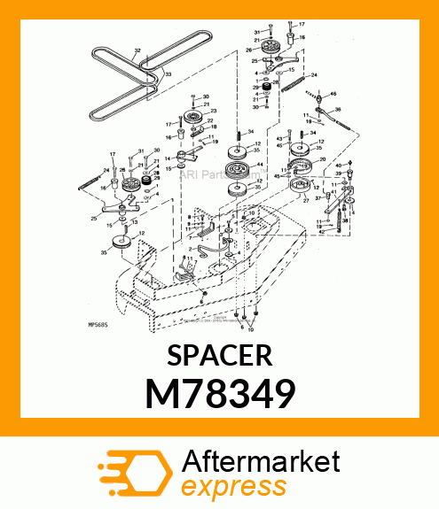 Spacer - SPACER, BELT GUIDE M78349