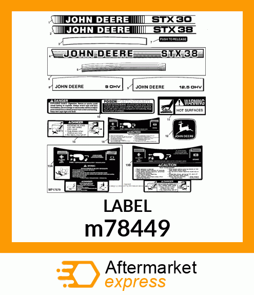 LABEL KIT, KIT, TRIMSTRIP STX38 M78449