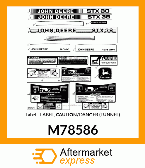 Label - LABEL, CAUTION/DANGER (TUNNEL) M78586