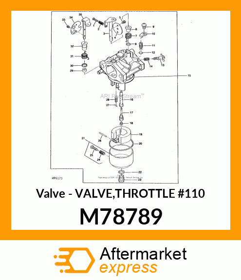 Valve - VALVE,THROTTLE #110 M78789