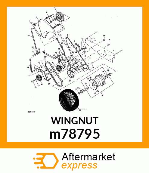 NUT, WING W/ELASTIC STOP m78795