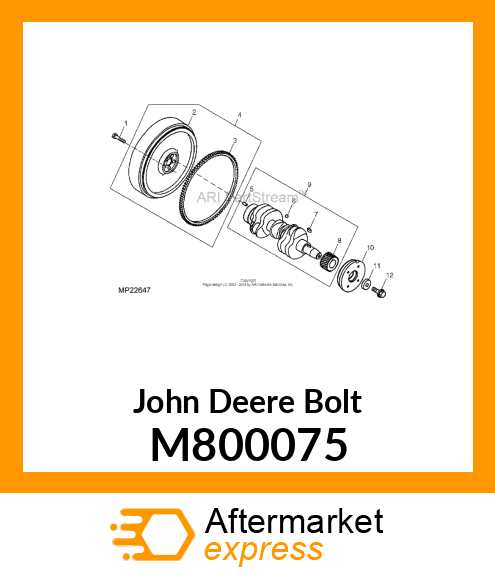 BOLT M12 X 1.25 M800075