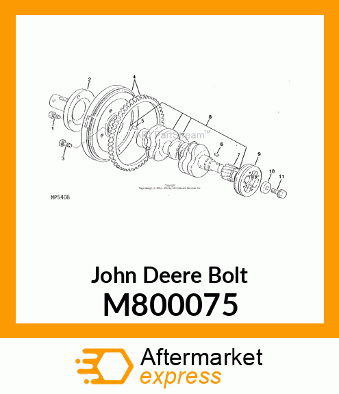 BOLT M12 X 1.25 M800075