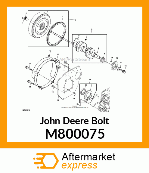 BOLT M12 X 1.25 M800075