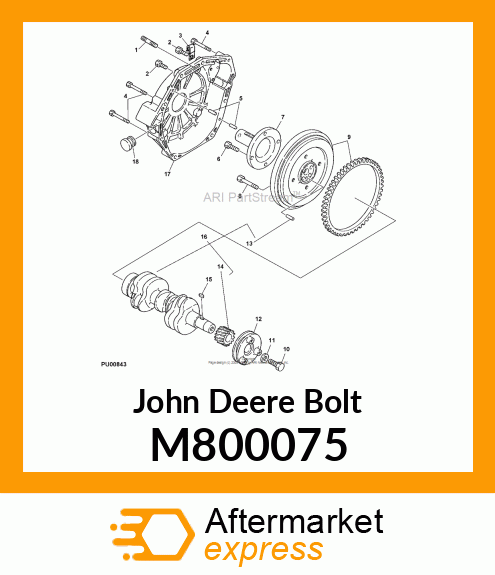 BOLT M12 X 1.25 M800075