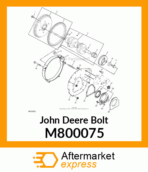 BOLT M12 X 1.25 M800075