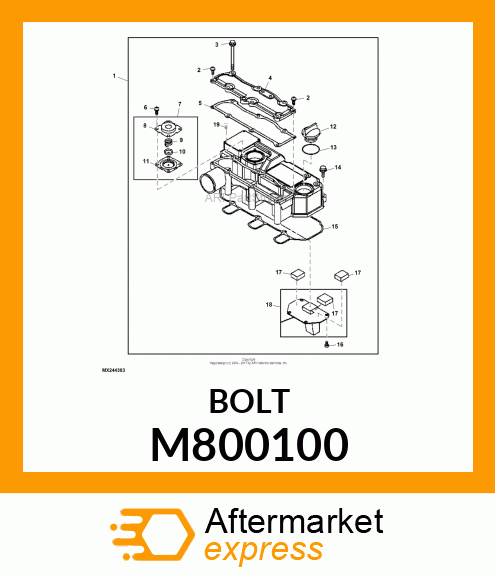 BOLT, M6 X 75 M800100