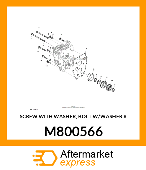 SCREW WITH WASHER, BOLT W/WASHER 8 M800566