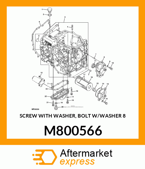 SCREW WITH WASHER, BOLT W/WASHER 8 M800566