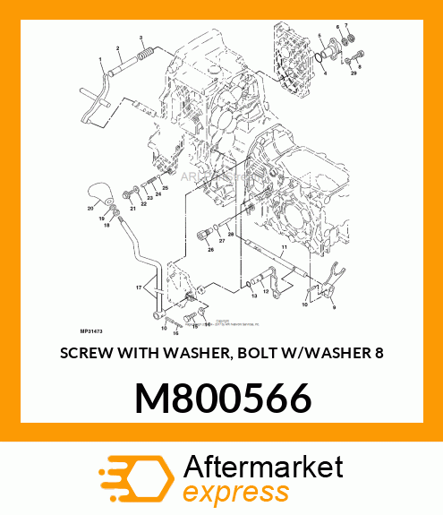 SCREW WITH WASHER, BOLT W/WASHER 8 M800566