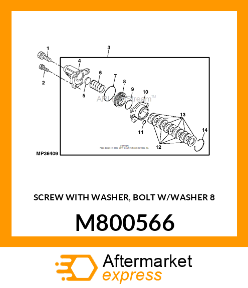 SCREW WITH WASHER, BOLT W/WASHER 8 M800566