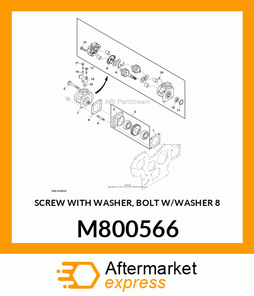 SCREW WITH WASHER, BOLT W/WASHER 8 M800566