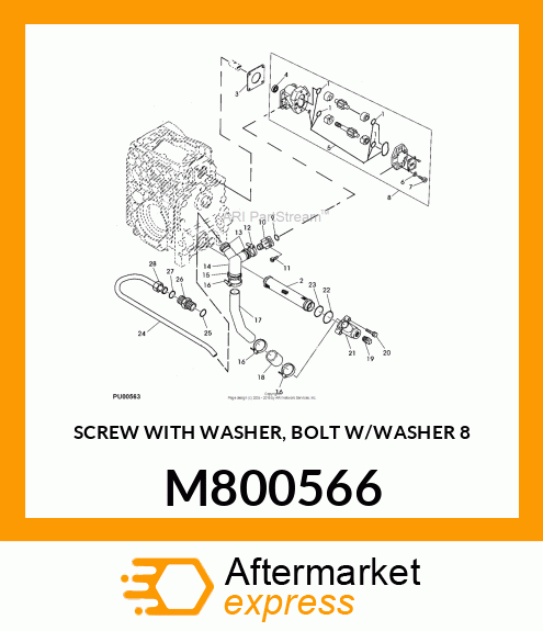 SCREW WITH WASHER, BOLT W/WASHER 8 M800566