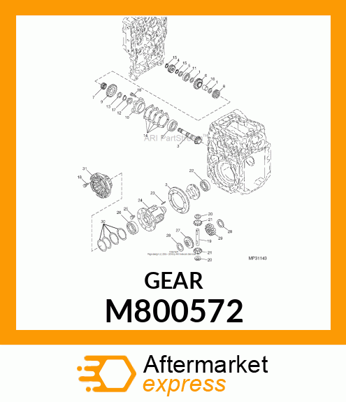 GEAR, GEAR (L), DIFFERENTIAL (T=16) M800572